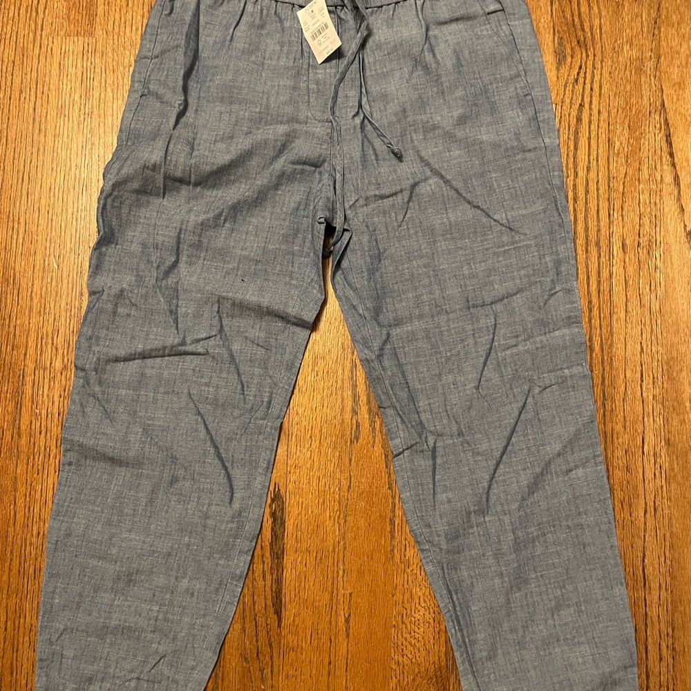 J. Crew Women's Chambray Drawstring Chinos in Light Blue